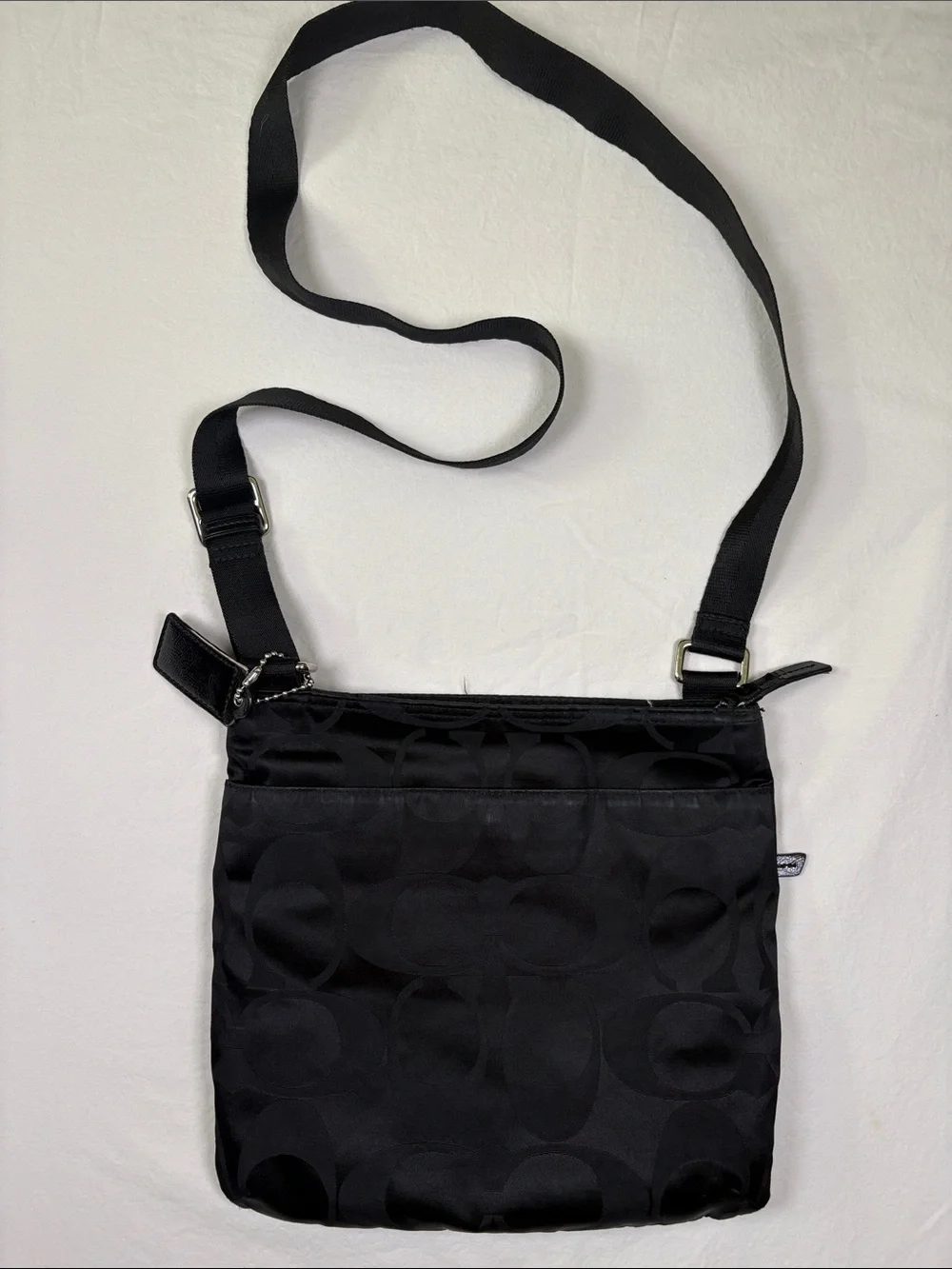 Coach Black Signature Nylon Messenger Crossbody